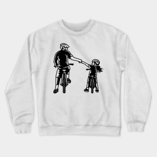 Dad and Daughter Riding a bicycle! Crewneck Sweatshirt